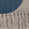 Hello Honey® Blue & Beige Abstract Design Printed Woven Reclaimed Cotton Blend Throw Sheet with Fringe